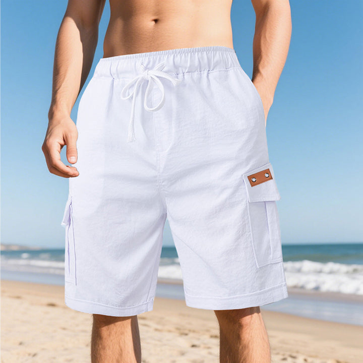 Herrer moderne Cargo-shorts med praktiske sidelommer og elastisk talje Stilla