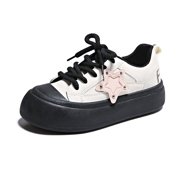 Dame Chunky Sneakers med unik stjerne-applikation og behagelig dæmpningsteknologi Stilla