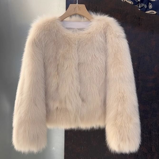Kvinders elegante faux fur jakke med kort snit Stilla