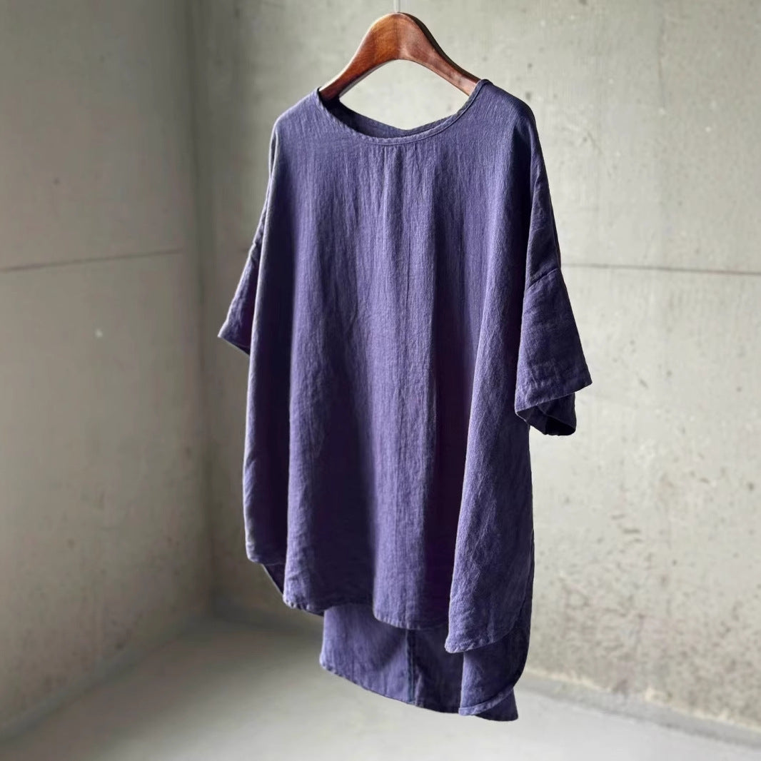Femme Relaxed Fit Linned T-shirt med korte ærmer Stilla