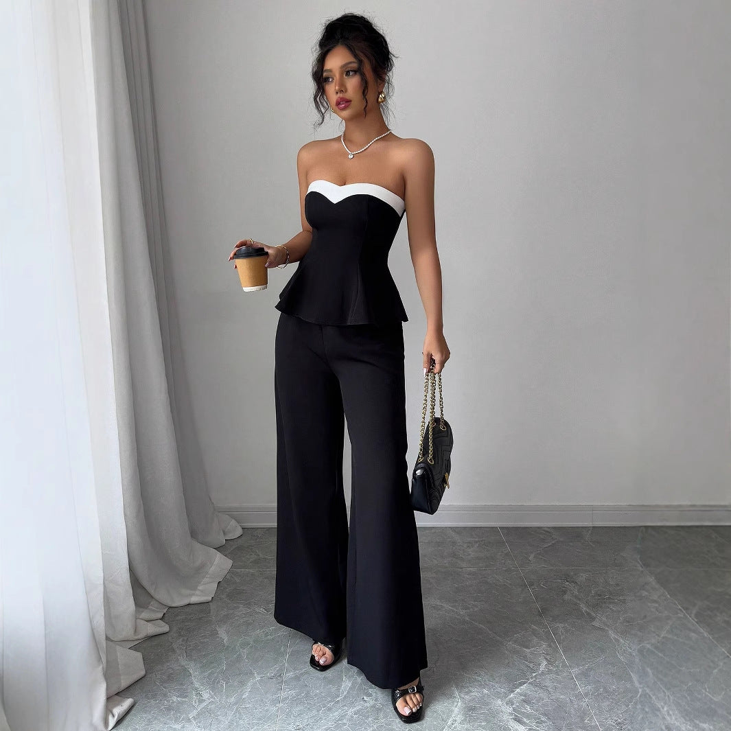 Dame Peplum Overall med smal pasform og hjerteudskæring Stilla