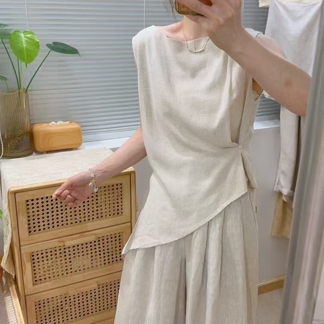 Femme Asymmetrisk Design Top Stilla
