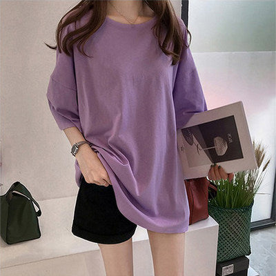 Femme Plus Size Afslappet Fit Løs T-shirt Stilla