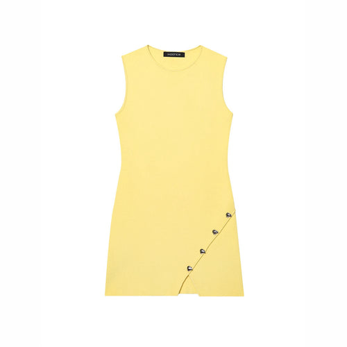 Femme Asymmetrisk Kort Kjole med Dekorative Accenter Stilla