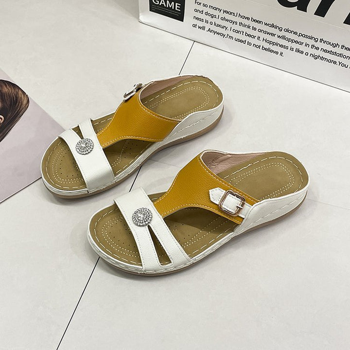 Dame Komfortable Sandaler med modisk spænde og elegant applikation Stilla