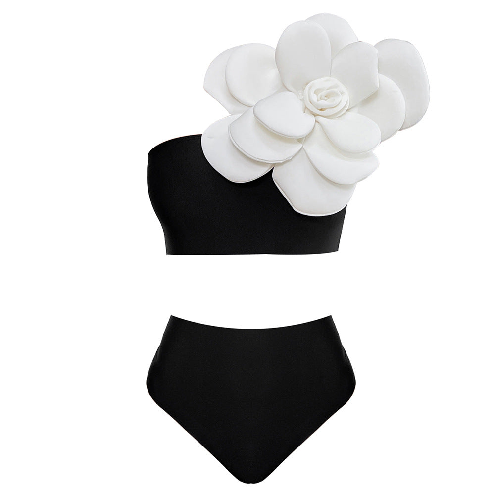 Dame Bikini-sæt med blomster 3D-design og elegant bustier-top Stilla