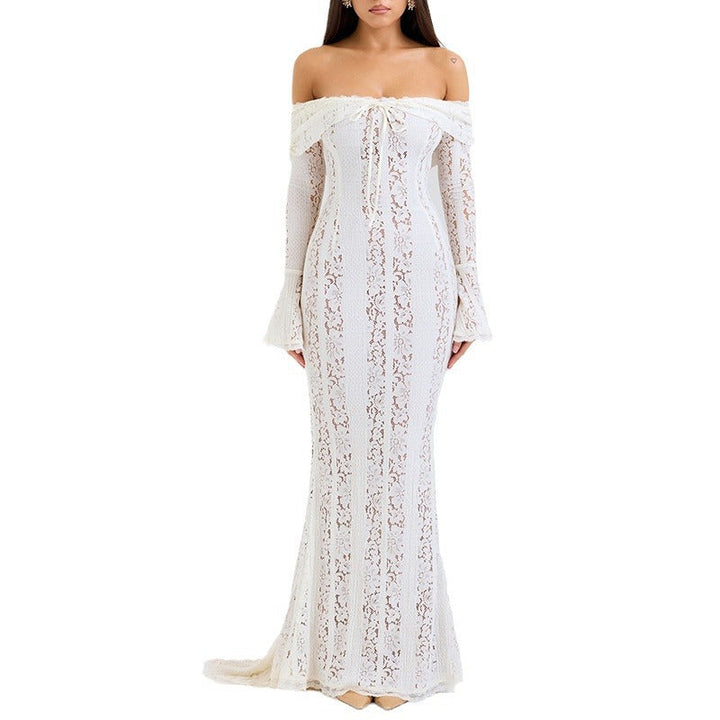 Stilla | Elegant Off-Shoulder Lang Kjole Slim Fit Havfruekjole