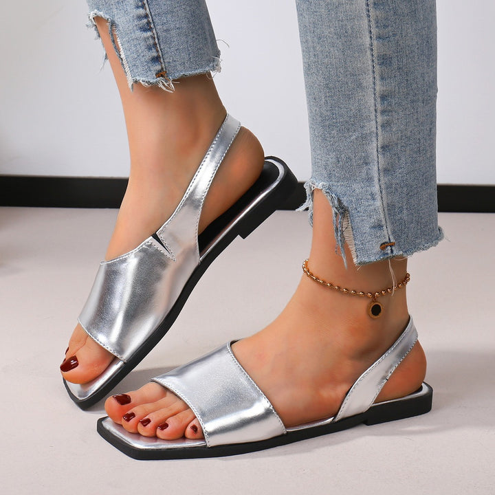 Damer Elegante Slingback Sandaler med blankt overmateriale og klassisk design Stilla