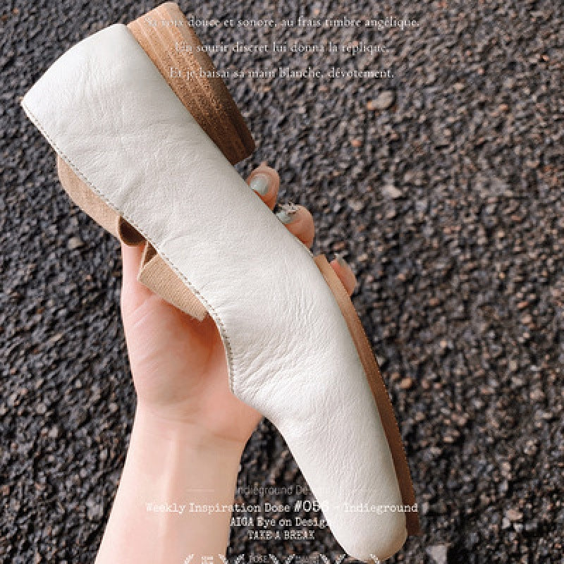 Dame Vintage-inspirerede Chunky Heel Mary Jane Mules Stilla