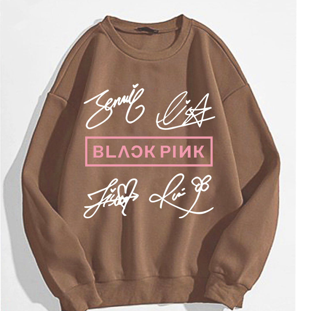 Kvinders casual sweatshirt med kreativ signaturmotiv Skovae