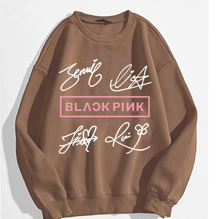 Kvinders casual sweatshirt med kreativ signaturmotiv Skovae