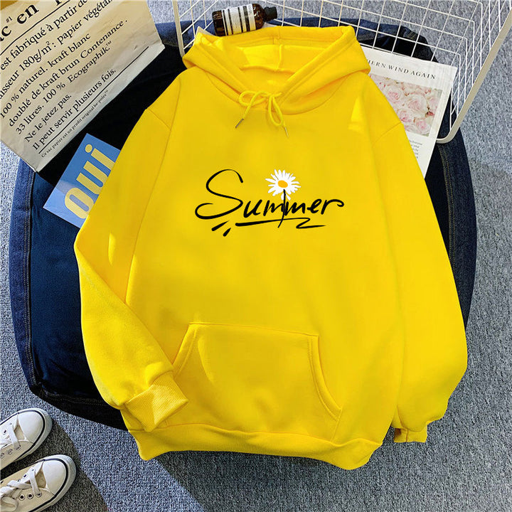 Dame hætte sweatshirt med cool sommermotif Skovae