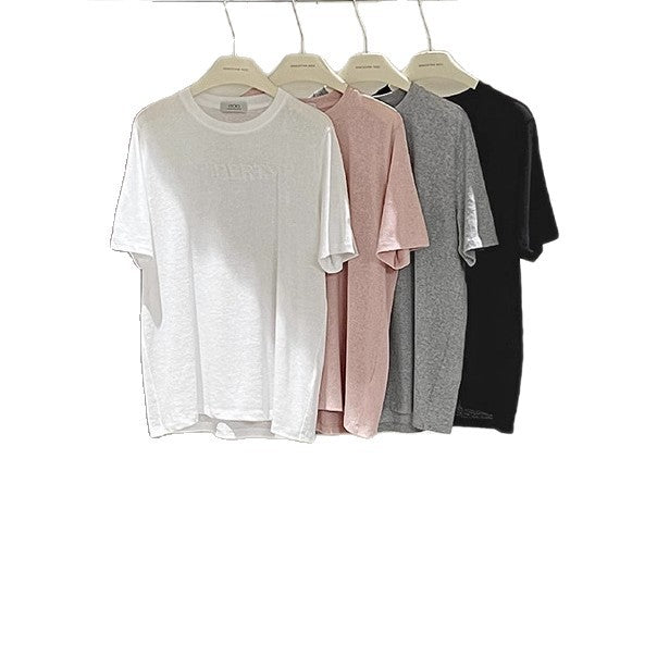Dame T-shirt med moderne skrift og afslappet snit Stilla