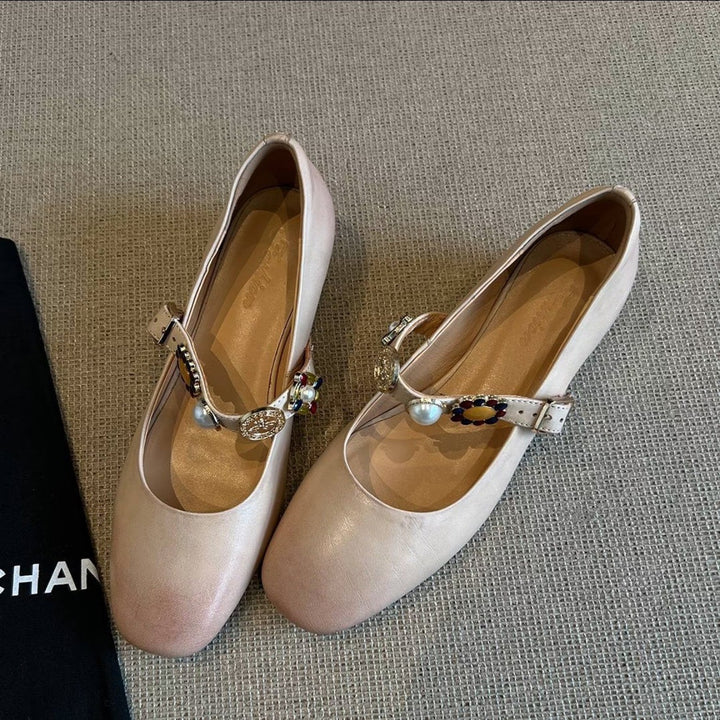 Damer elegante Mary Jane Loafers med dekorativ rem Stilla