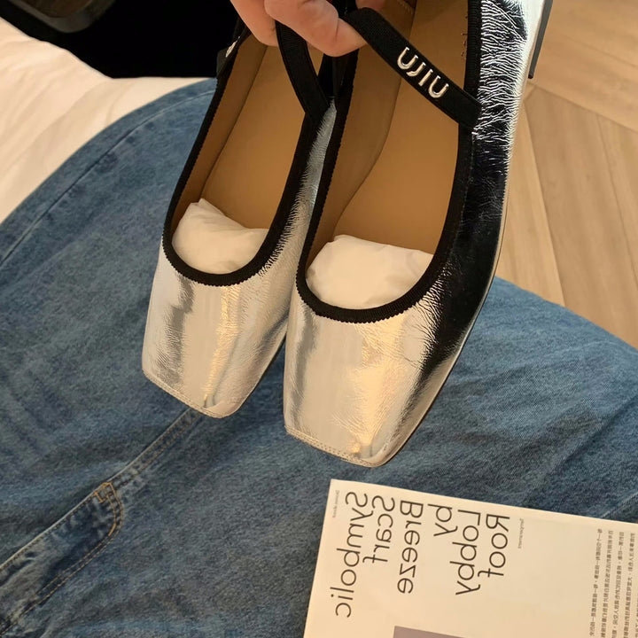 Damer Elegante Designede Metalknippede Ballerina Flats med Understøttet Rem Stilla