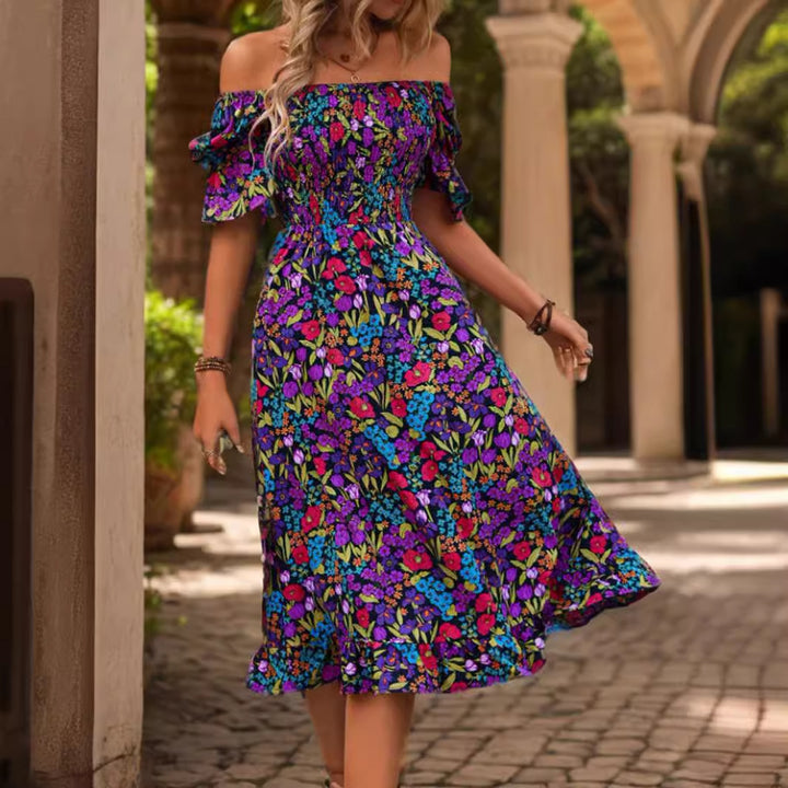 Dame sommerkjole i floral design Stilla