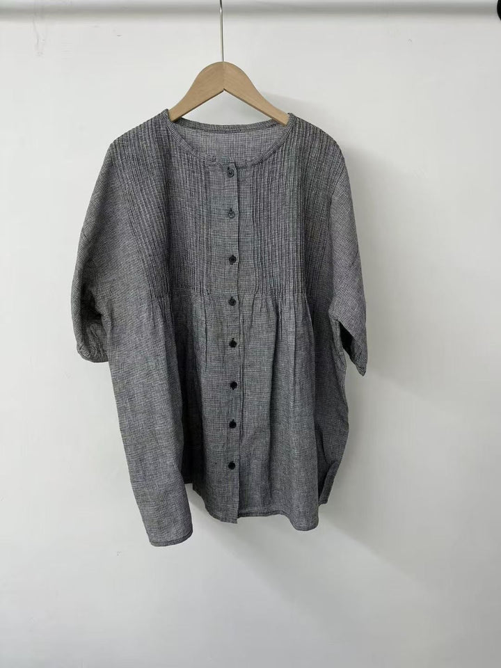 Femme Ternet Knap-Bluse Stilla