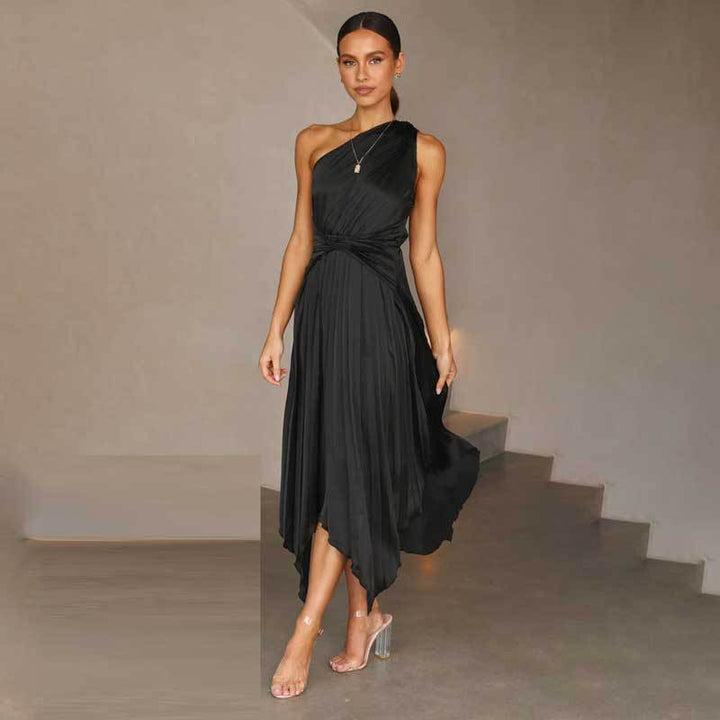 Damer Elegant Maxikjole med asymmetrisk indpakningsdesign og svajende skirt Stilla