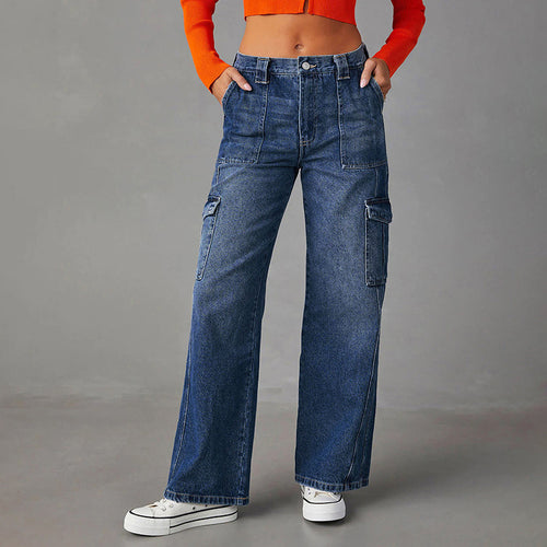 Dame Cargo-Jeans i afslappet oversized stil Stilla