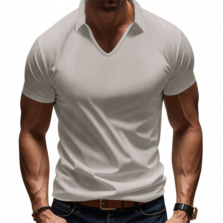 Herrer sporty Polo-shirt med moderne strukturmønster Stilla