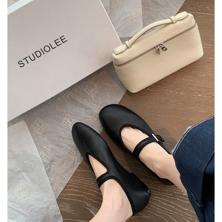 Dame elegante Mary Jane stil ballerinaer med justerbar rem Stilla