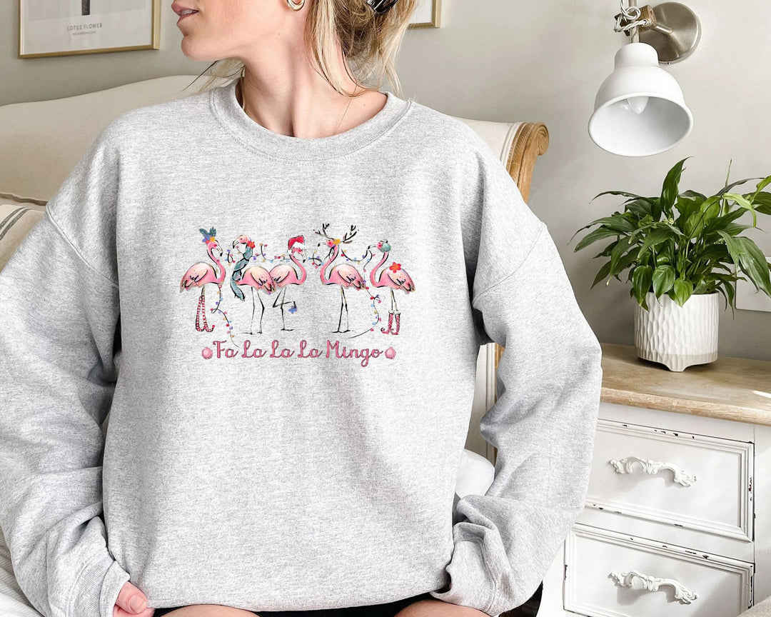 Dame sweatshirt med original flamingo motiv og afslappet snit Stilla