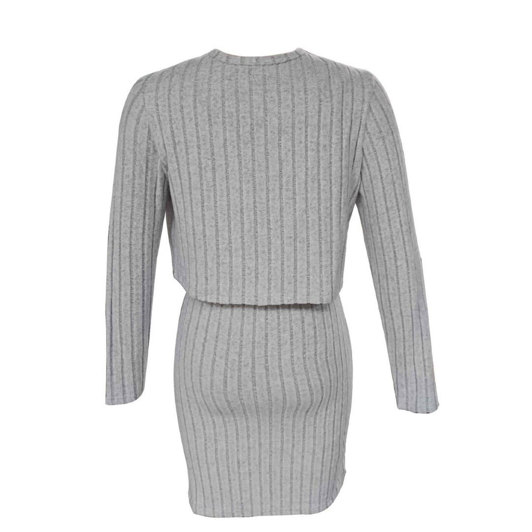 Damer strikkjole med matchende cardigan Stilla