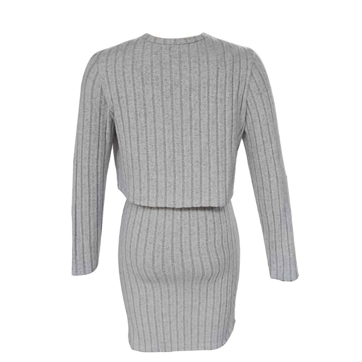 Damer strikkjole med matchende cardigan Stilla