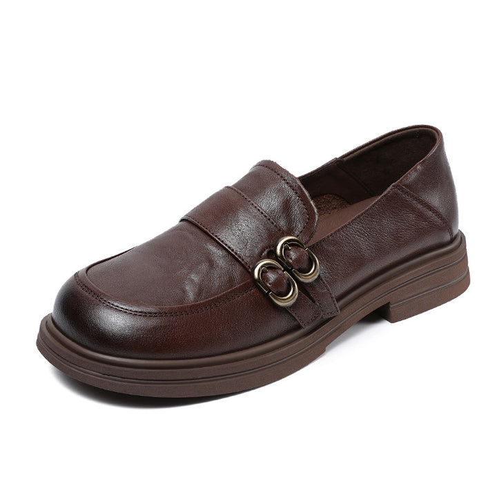 Femme elegante læder slippers med dekorativt spænde-detalje Stilla