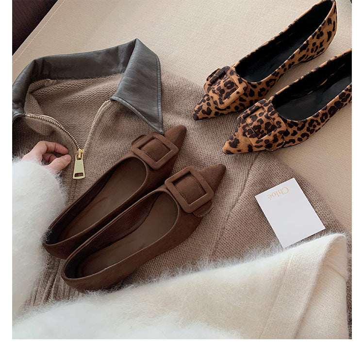 Dame Elegant Spids Tå Ballerina Flats med Sløjfedetalje Stilla