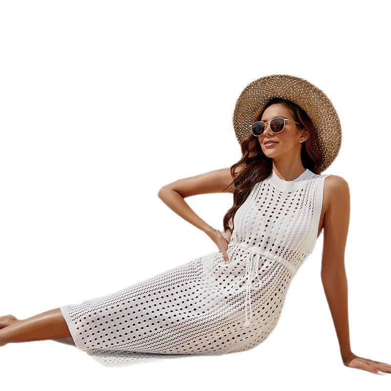 Kvinder Hæklet Maxi Strand Cover-Up Stilla