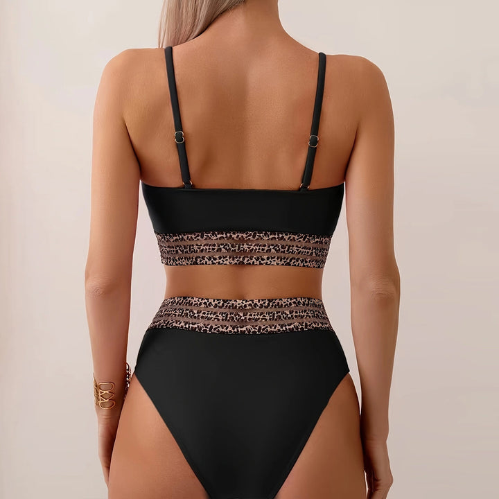 Dame Højt skåret Bikini-sæt med modetrend Animal-Print Stilla
