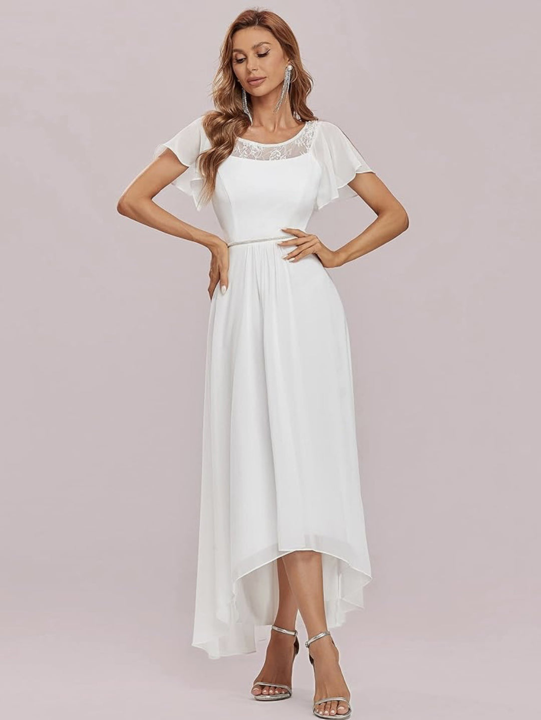 Dame Elegant Spids Overlay Maxikjole Stilla