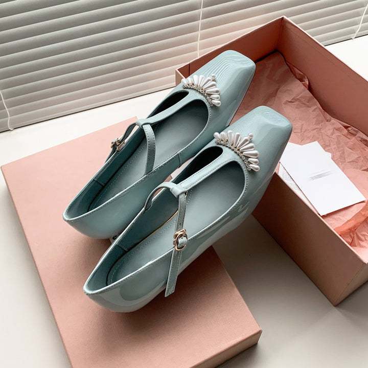 Dame elegante T-stropper lakflats Stilla