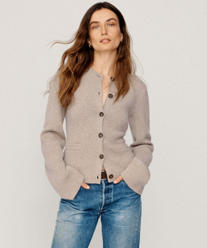 Femme Elegant Knap-til-Strik-Cardigan Stilla