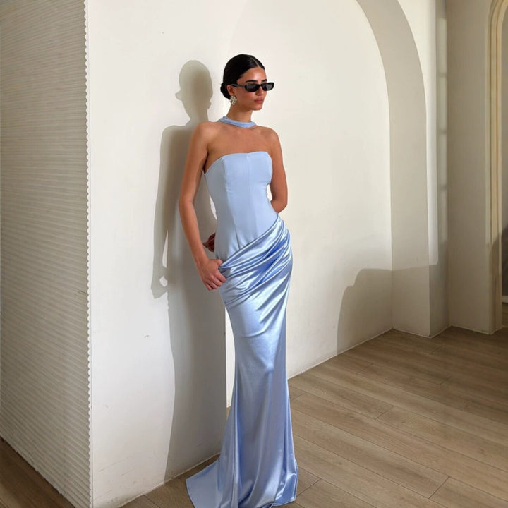 Dame Bodycon Aftenkjole med elegant Drapering Skovae