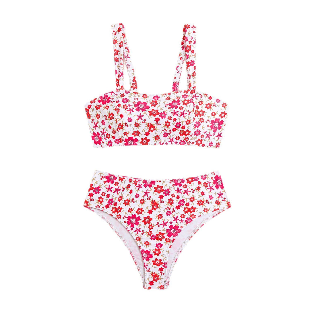 Dame bikini-sæt med blomsterdesign og høj talje Stilla
