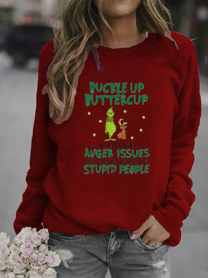 Kvinders sweatshirt med humoristisk citat og kreativt design Stilla