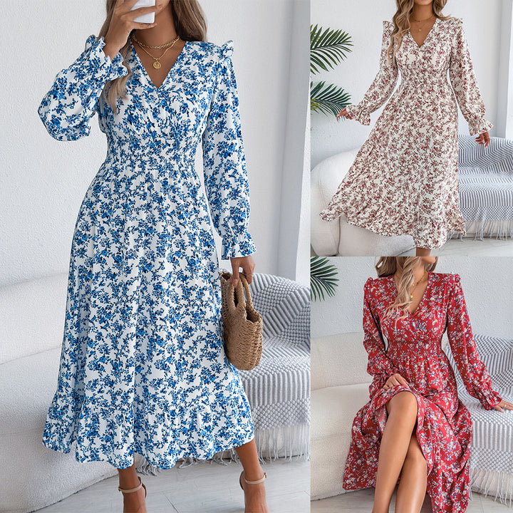 DameMaxikjole med blomsterprint Stilla