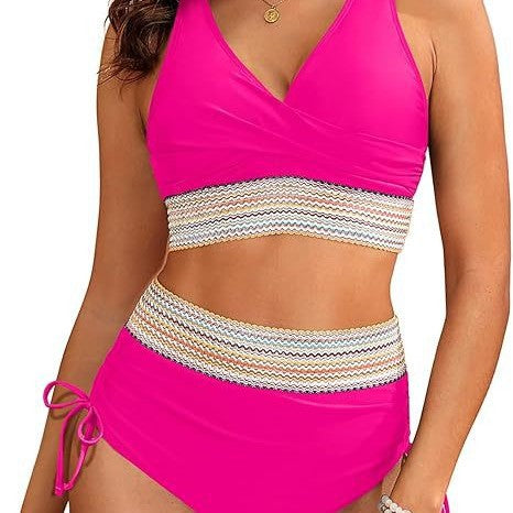 Dame Høj udformet bikini med elegant omslagsdesign og dekorativt midjebånd Stilla