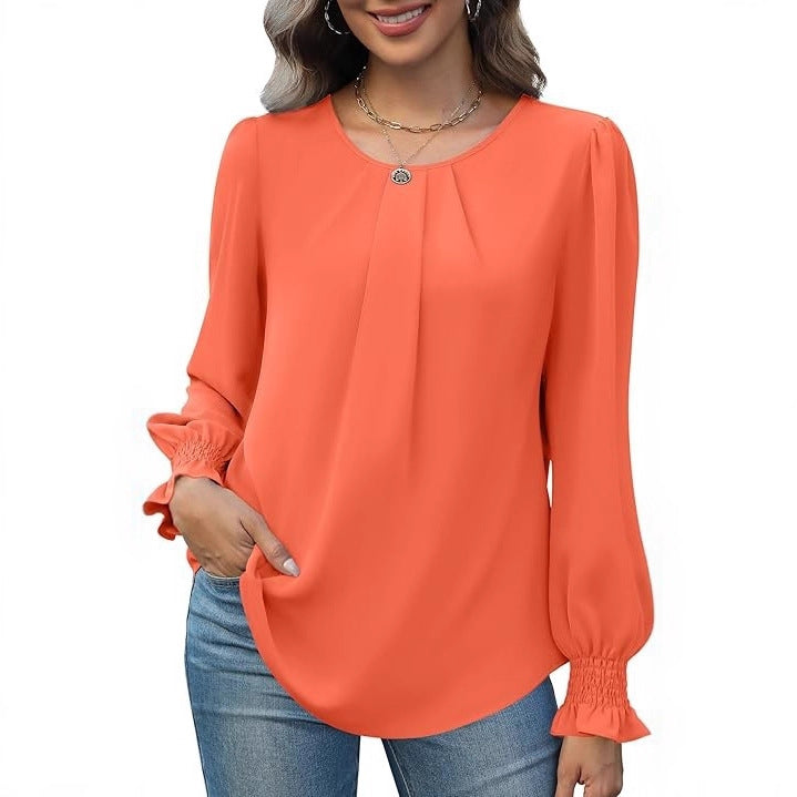Damer elegant bluse med puffærmer Stilla