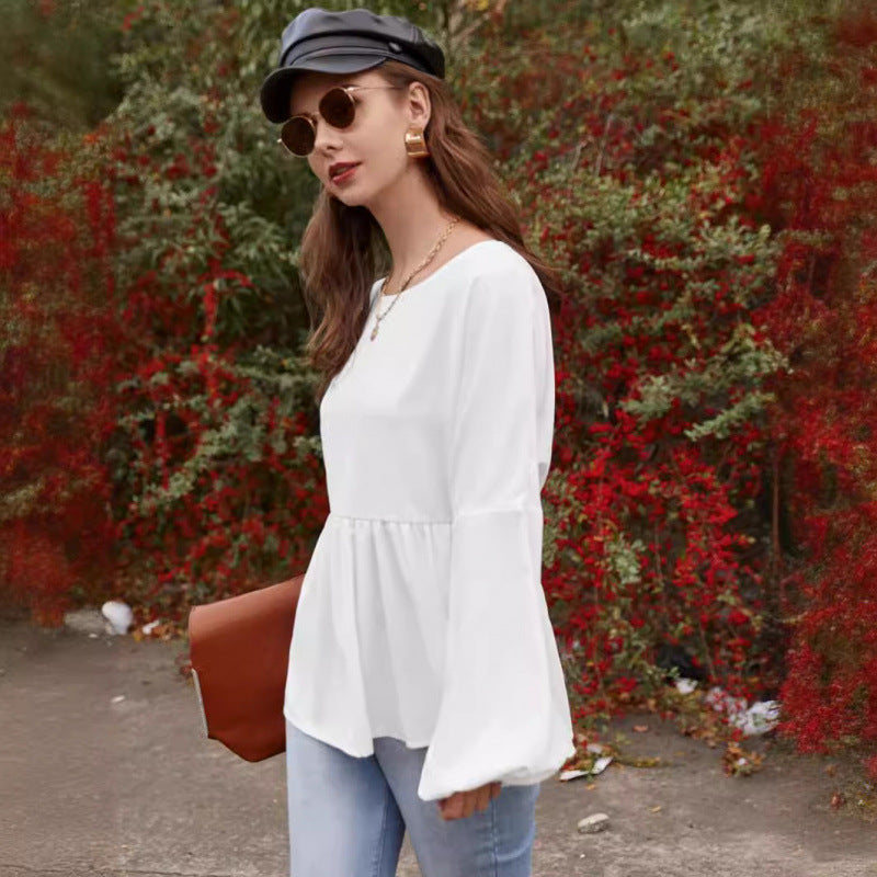 Damer Flydende Peplum-Bluse Stilla