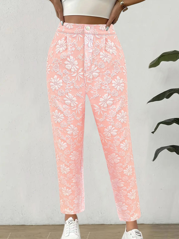 Dame Floral Print Afslappet Fit Bukser Stilla