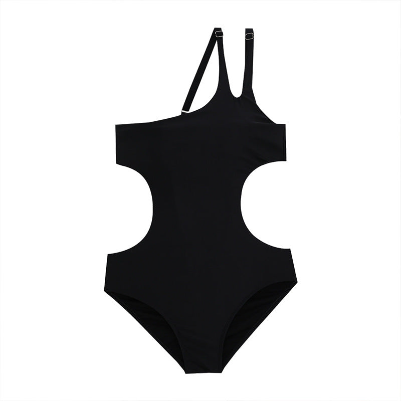 Dame asymmetrisk one-piece badedragt med cut-out-design Stilla