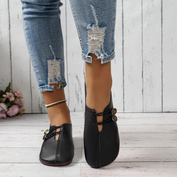 Dame behagelige Slippers med dekorative knapdetaljer Stilla