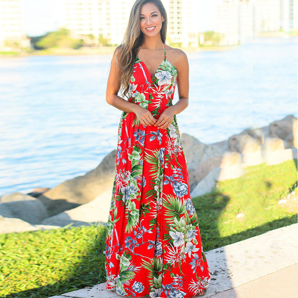 Stilla | Trendy Forår Sommer Print Cami Strandkjole