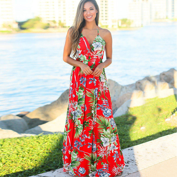 Stilla | Trendy Forår Sommer Print Cami Strandkjole