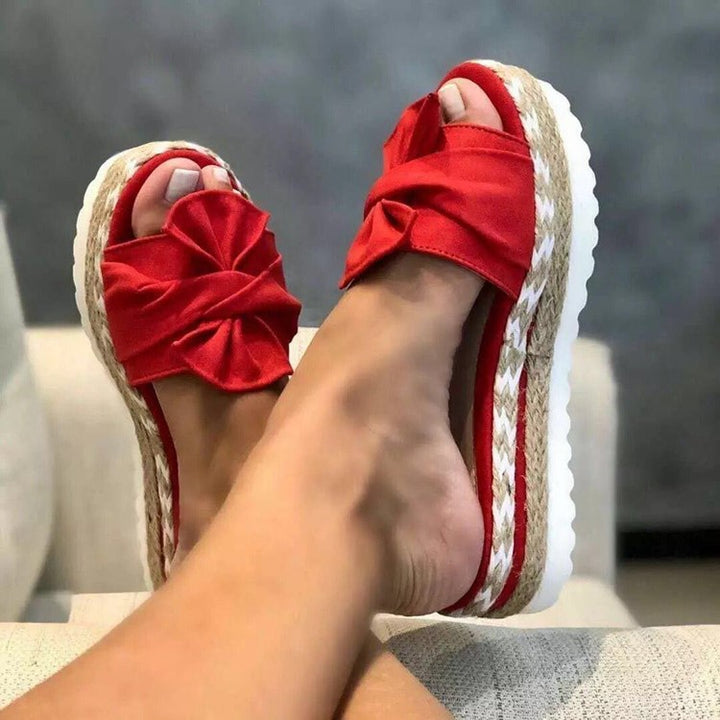 Dame Mode Wedge-sandaler med elegant sløjfe-design og høj sål Stilla