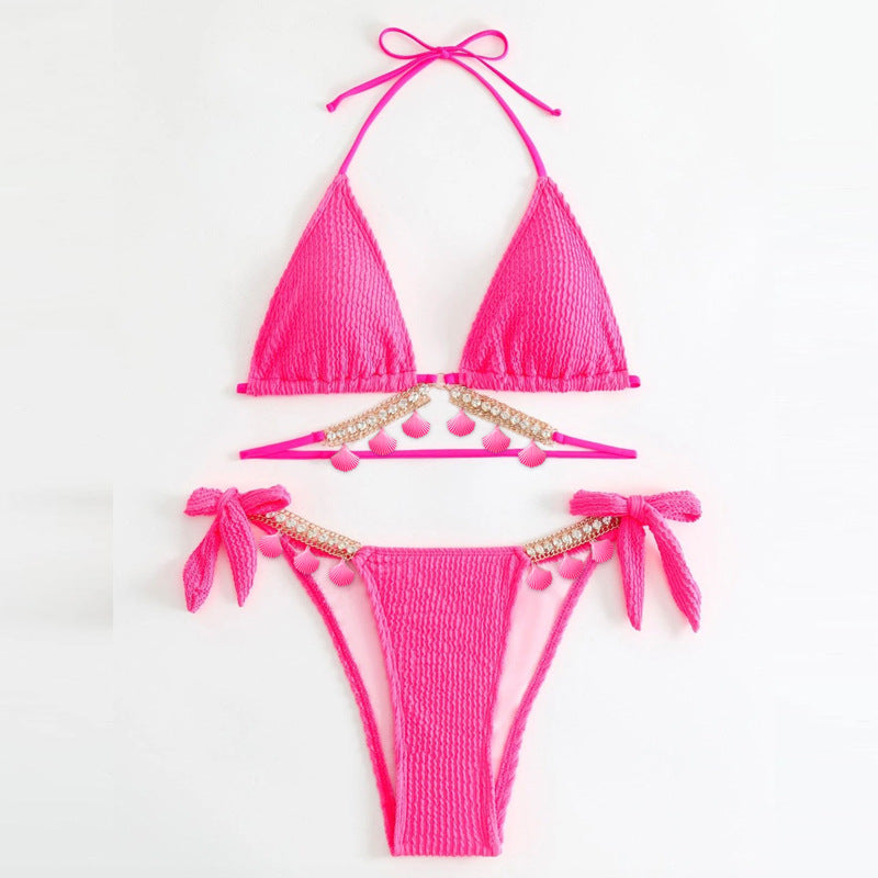 Damebikini med prangende accent og legende pompon-design Stilla