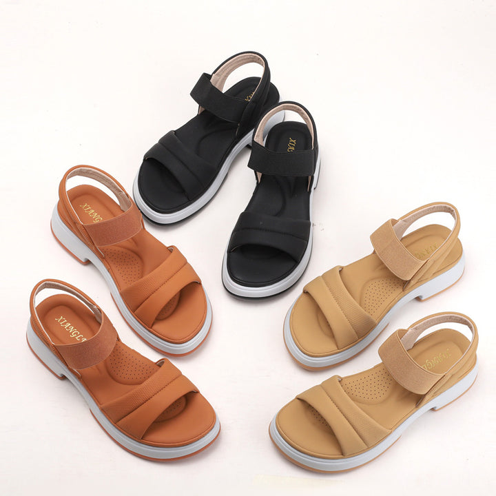 Dame komfortable sandaler med elastiske remme og polstret fodseng Stilla